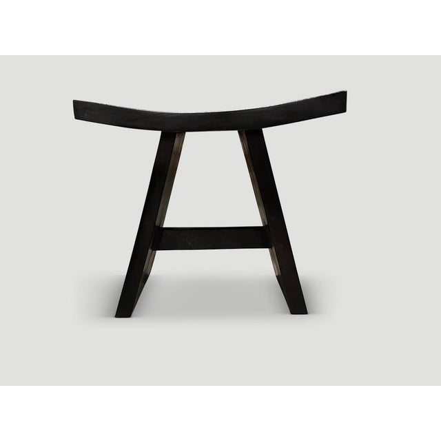 2010s Andrianna Shamaris Minimalist Espresso Teak Wood Bench For Sale - Image 5 of 5