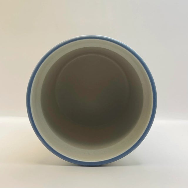 Mid 20th Century Blue & White Stoneware Crock For Sale - Image 4 of 7