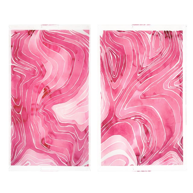 Kate Roebuck Tides by Kate Roebuck Trays - a Pair For Sale - Image 4 of 4