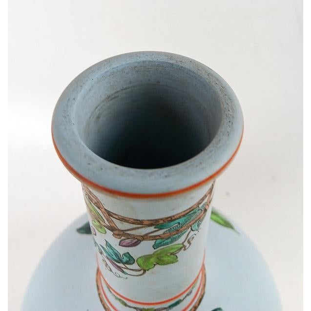 Blue Antique Copeland Blue Porcelain Enameled Passion Flower Decanter For Sale - Image 8 of 10