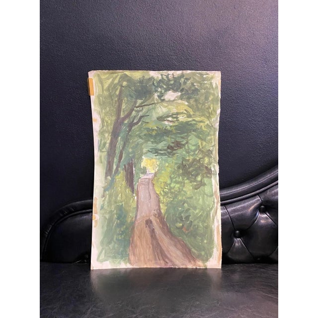Isaac Charles Goetz, Chemin sous les bois, 1965, Watercolor For Sale - Image 4 of 6