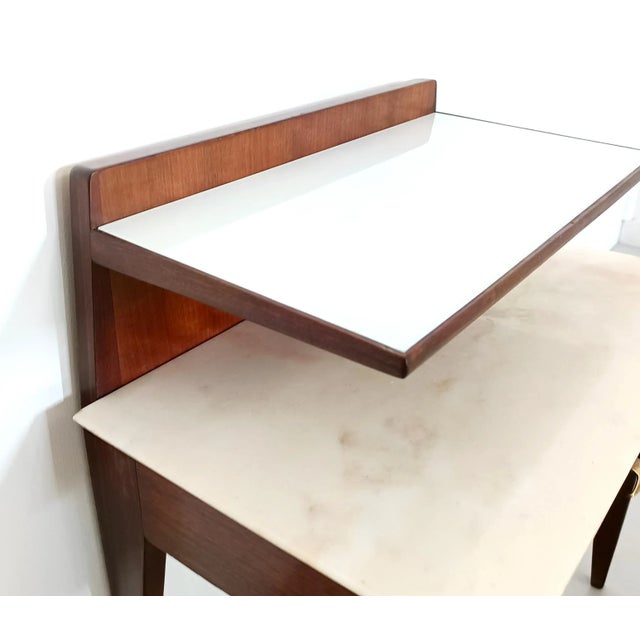 Glass and Marble Shelves Nightstand in the style of Giò Ponti, Italy, 1950s For Sale - Image 9 of 11