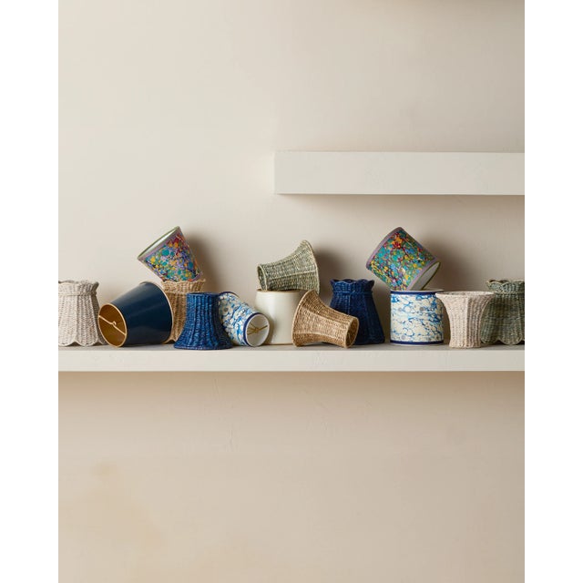 Textile Currey & Company Bell Light Teal Chandelier Shade For Sale - Image 7 of 8