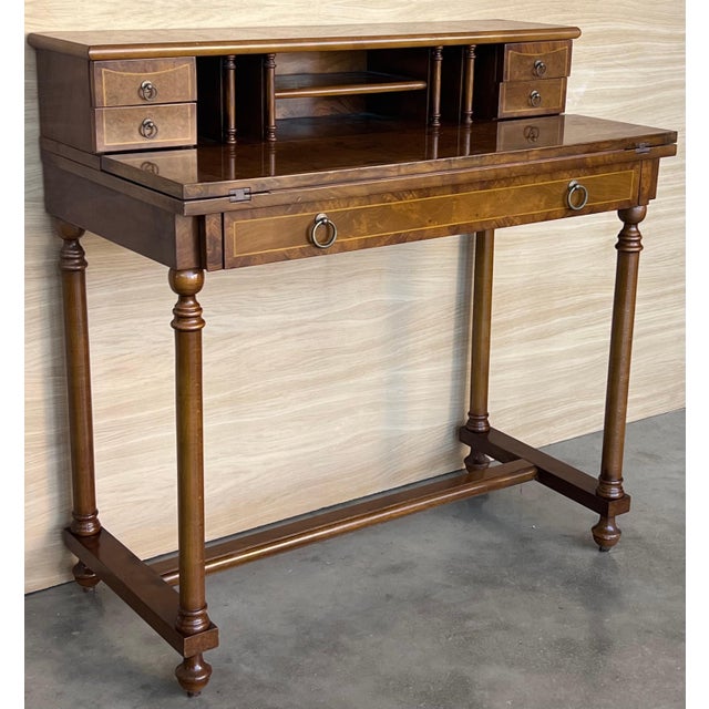 Mid 20th Century Early 20th Century French Walnut Venner Desk, 1940s For Sale - Image 5 of 18