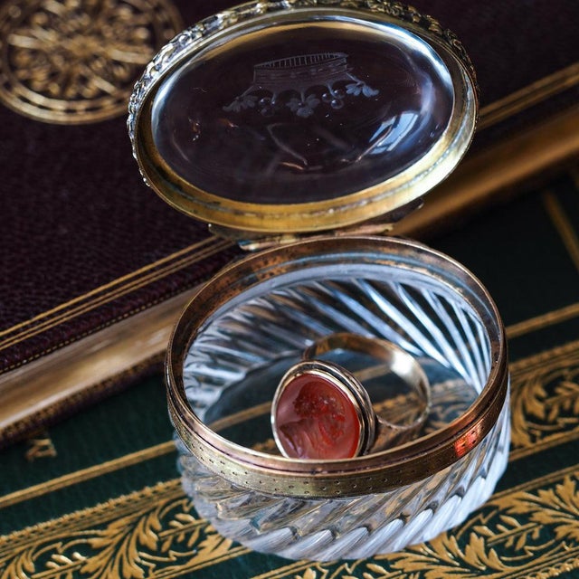 Antique 19th Century French Silver Gilt Mounted Crystal Box For Sale - Image 9 of 18