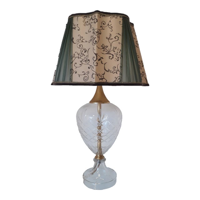 Vintage Crystal Table Lamp For Sale