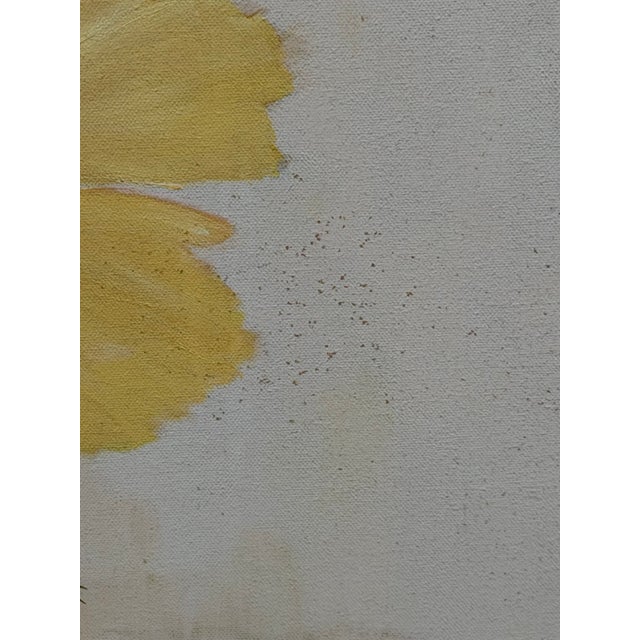 1980s 1980s Francis Downs Original Oil Painting of Yellow Hibiscus Flowers, 48” X 36” For Sale - Image 5 of 7