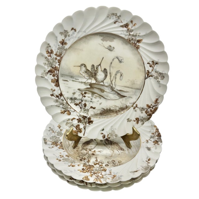 Ceramic Antique Haviland & Co. Limoges Game Bird Plates - Set of Four For Sale - Image 7 of 11