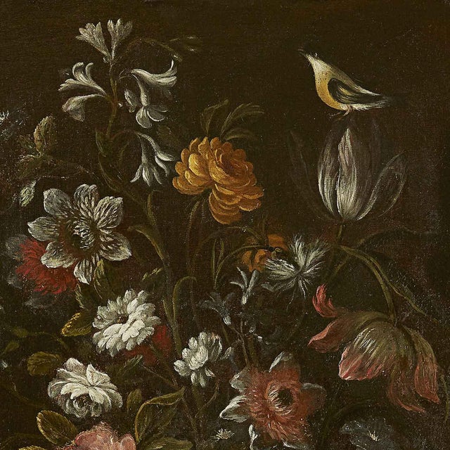 Still Lifes of Flowers, 1800s, Oil Painting on Canvas, Set of 2 For Sale - Image 8 of 11