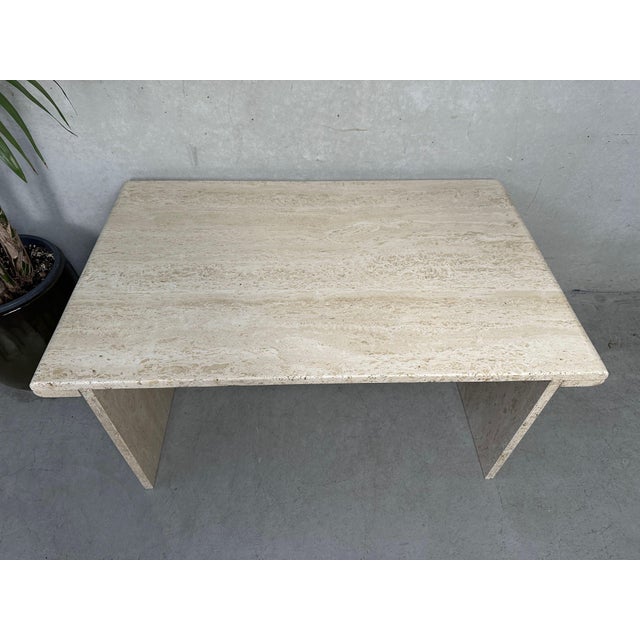 Vintage Travertine Side Table, 1970s For Sale - Image 9 of 11