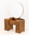 Brown American Art Deco Mirrored Marquetry Inlaid Walnut Vanity and Chair For Sale - Image 8 of 16