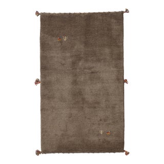 Vintage Hand-Knotted Persian Gabbeh Rug 3'1" X 5'3" For Sale