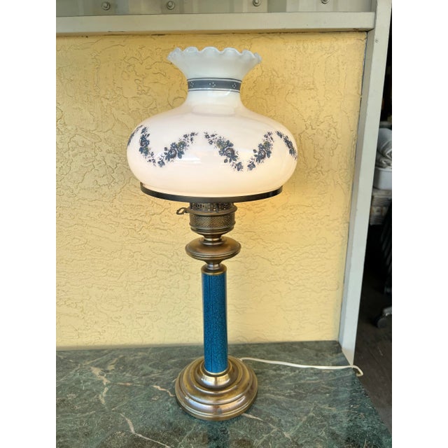 Mid 20th Century Glass Shade Lamp For Sale - Image 10 of 10
