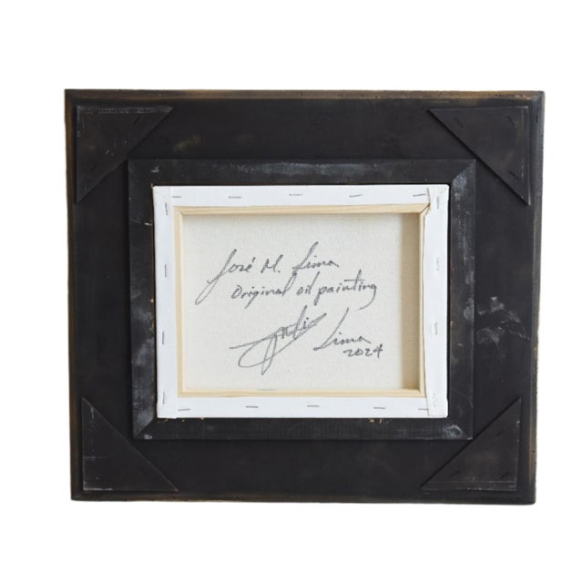 Red & Yellow Bouquet Flowers in Vase Oil Painting Including the Antiqued Gold Wood Frame For Sale In Los Angeles - Image 6 of 7