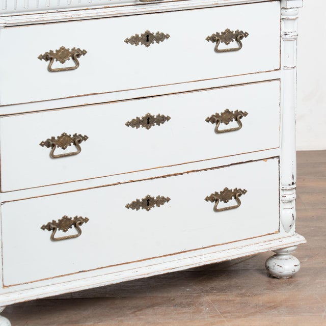 19th Century Swedish Pine White Chest of Four Drawers For Sale - Image 13 of 14