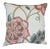 Pink & Blue Floral Embroidered Throw Pillow Cover For Sale