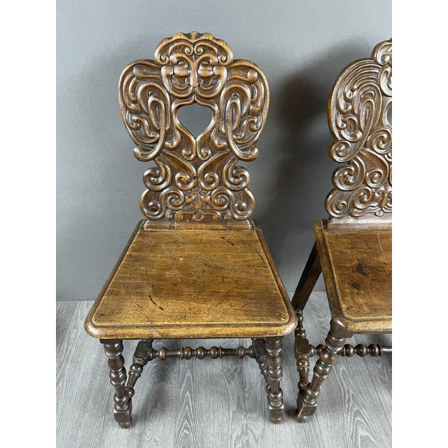 Late 19th Century Carved Wooden Chairs, Set of 2 For Sale - Image 6 of 7