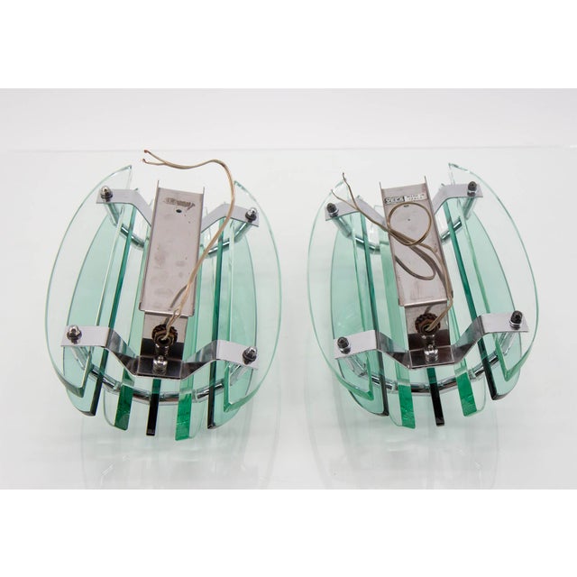 Glass Wall Lamps by Veca, 1970s, Set of 2 For Sale - Image 6 of 10