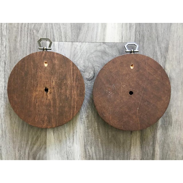Walnut And Painted Tile Decorative Door Hangers A Pair Chairish
