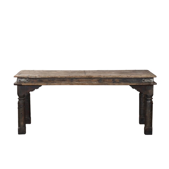 Antique Indian Teakwood Dining Table For Sale In Santa Fe - Image 6 of 6