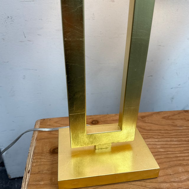 Restoration Hardware Clarke Gilt Gold Table Lamps, Pair For Sale - Image 11 of 12