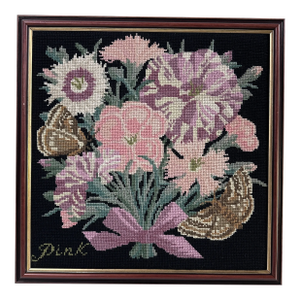 Framed Floral Needlepoint