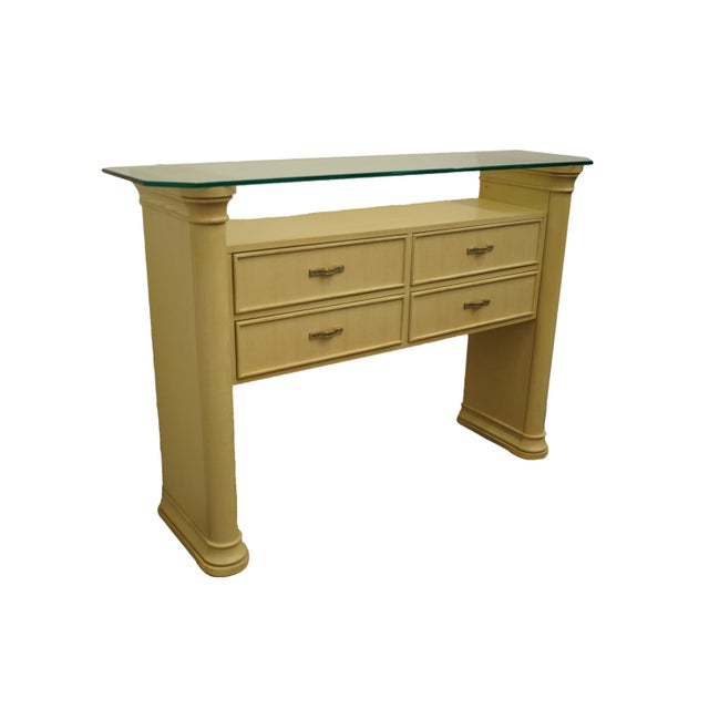 20th Century Stanley Furniture Concentrics Collection White Washed Glass Topped Buffet Sideboard 529 21 206 Chairish