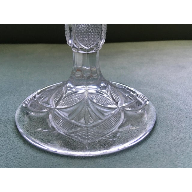 Early 20th Century Geometric Pressed Glass Cake Stand For Sale - Image 11 of 13