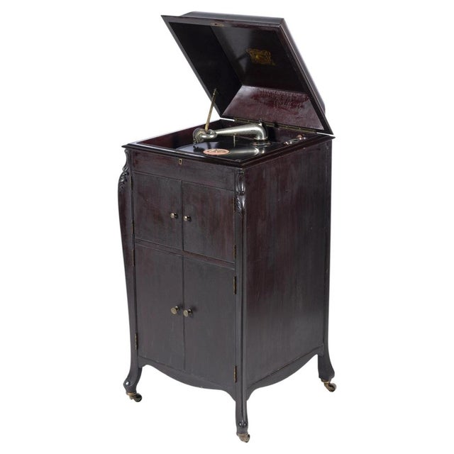 English Art Nouveau Furniture with Gramophone, 20th Century For Sale - Image 6 of 6