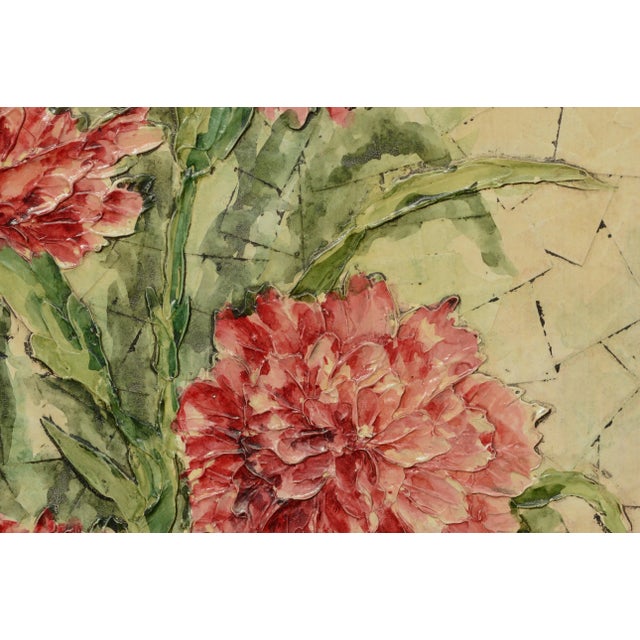 Unknown Impressionist Carnation Still Life Mixed Media on Paper Mid 20th Century For Sale - Image 4 of 8