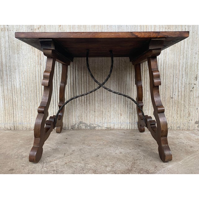 Mid 19th Century 19th Century Baroque Spanish Side Table With Marquetry Top For Sale - Image 5 of 10