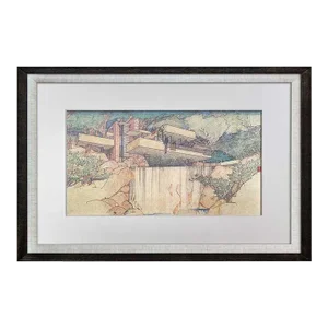 Frank Lloyd Wright Lithograph "Falling Water" Limited Edition W/Frame Included