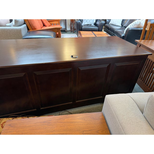 2010s Pederesen's Furniture Company Executive Desk With Locking Key For Sale - Image 5 of 13