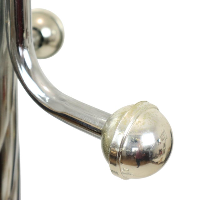 Vintage Space Age Standing Coat Rack in Chrome and Marble For Sale - Image 9 of 18