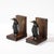 1930s Pair of Art Deco Walnut, Black Enamel & Brass Sculptural Penguin Bookends For Sale - Image 5 of 12