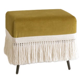 Citrine Stool With Fringe For Sale