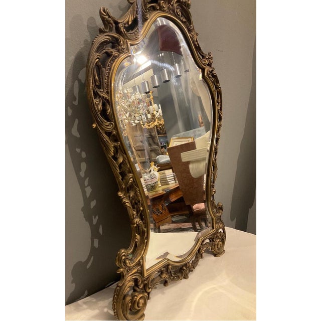 Metal Italian Mirror in Brass, 1960 For Sale - Image 7 of 12