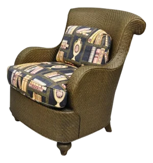 Mark Hampton Collection Hickory Chair Wicker Rattan Lounge Arm Club Chair