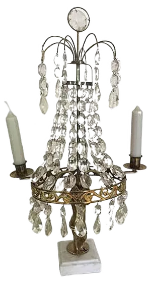 Table Candle Holder with Hunting Figure, 1880s