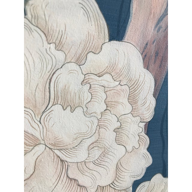 2020s "Swan and Only" Contemporary Blue and White Chinoiserie Painting by Allison Cosmos For Sale - Image 5 of 7