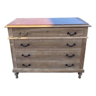19th Century Louis XVI Marble Top Bleached Chest of Drawer / Commodes For Sale