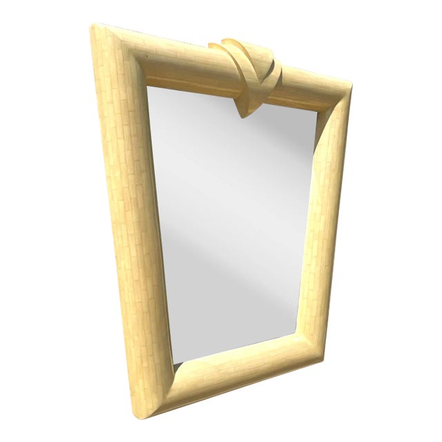 Vintage Contemporary Tessellated Bone Mirror For Sale