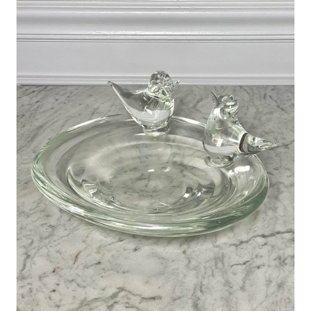 Mid 20th Century Licio Zanetti Murano Glass Sculptural Bird Decorated Bowl, Signed For Sale In Philadelphia - Image 6 of 12