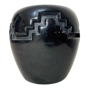 Antique Handmade Santa Clara Pueblo Native American Black Pottery Blackware Vase