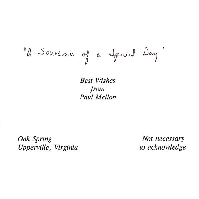 KELLY, Lloyd [40] pp Owned by Paul Mellon Rokeby Stable B.C. 90 6 1/2" x 4 1/2" w/ gift card laid-in: Best wishes from...