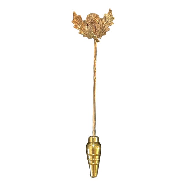 Mid 20th Century Gold-Filled Leaf Shaped Stickpin For Sale
