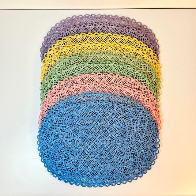 These vintage straw woven placemats may have never been used. They are in very good condition. This is a set of 10 with...