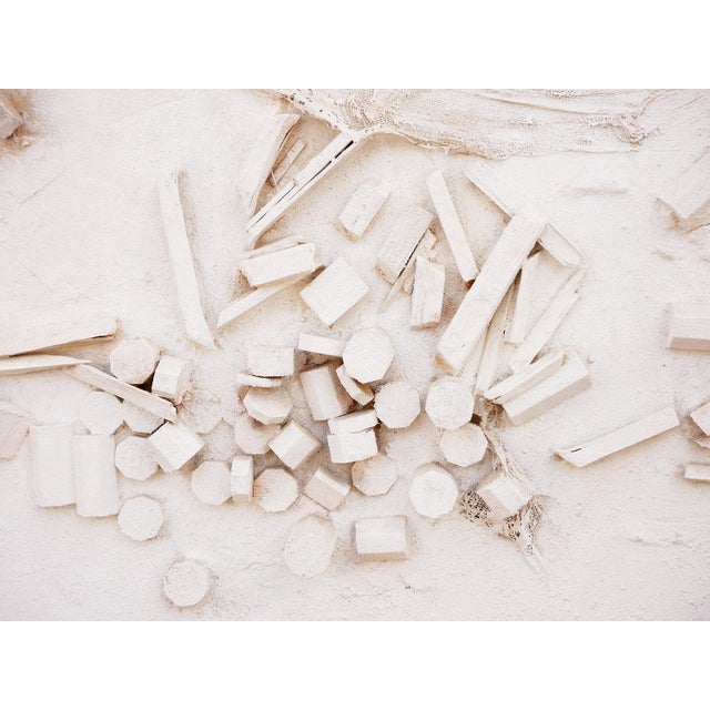 Juan Sanchez-Juarez Modern Abstract Monochromatic White Assemblage Construction Sculpture on Canvas, Late 20th Century For Sale - Image 10 of 12