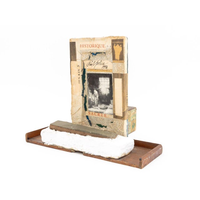 Paul Jenkins (American, 1923-2012) "Historique / Sacree" [Historical / Sacred], Found Object Art Sculpture, 1996, collaged...