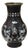 Vintage Metal Black Paint Mother of Pearl Double Dragon Art Vase For Sale